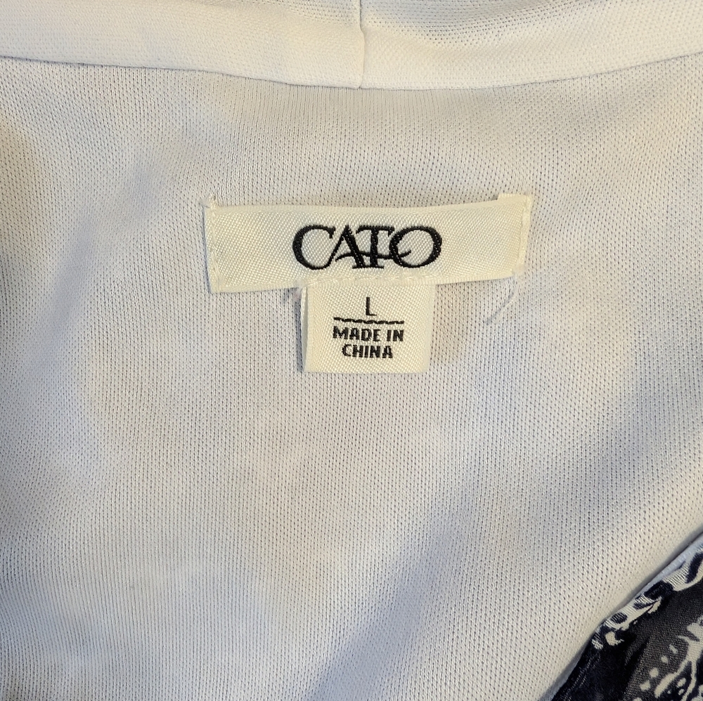 CATO Blue and White Maxi Dress Size L - Picture 6 of 7